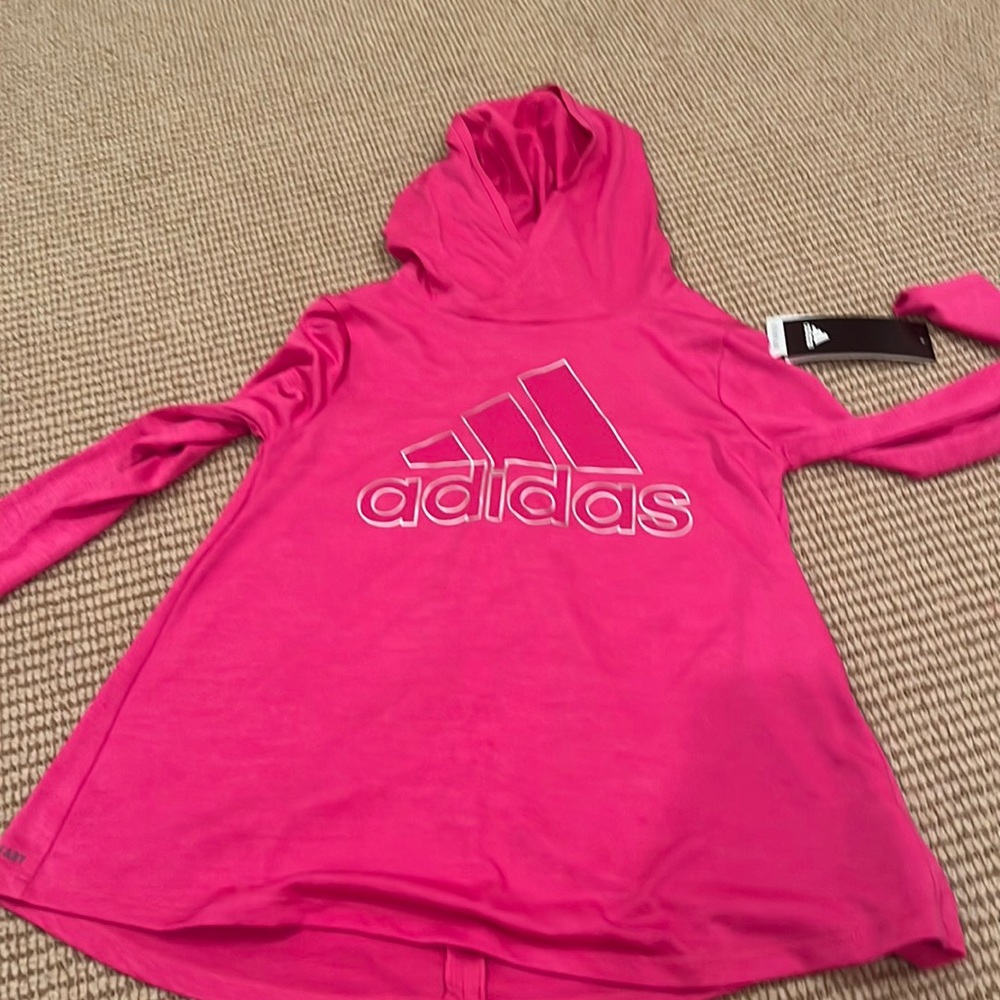 Adidas girls “Melange Hooded Top”